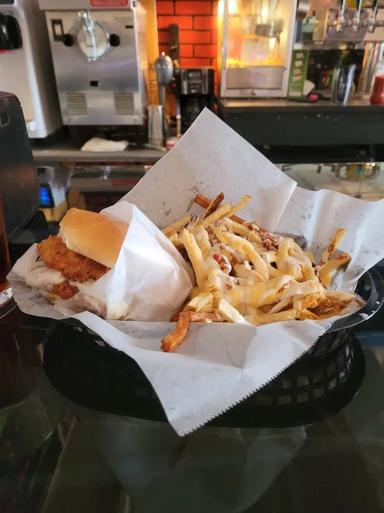 Hand Breaded Chicken Sandwich with Hand Cut Loaded Fries